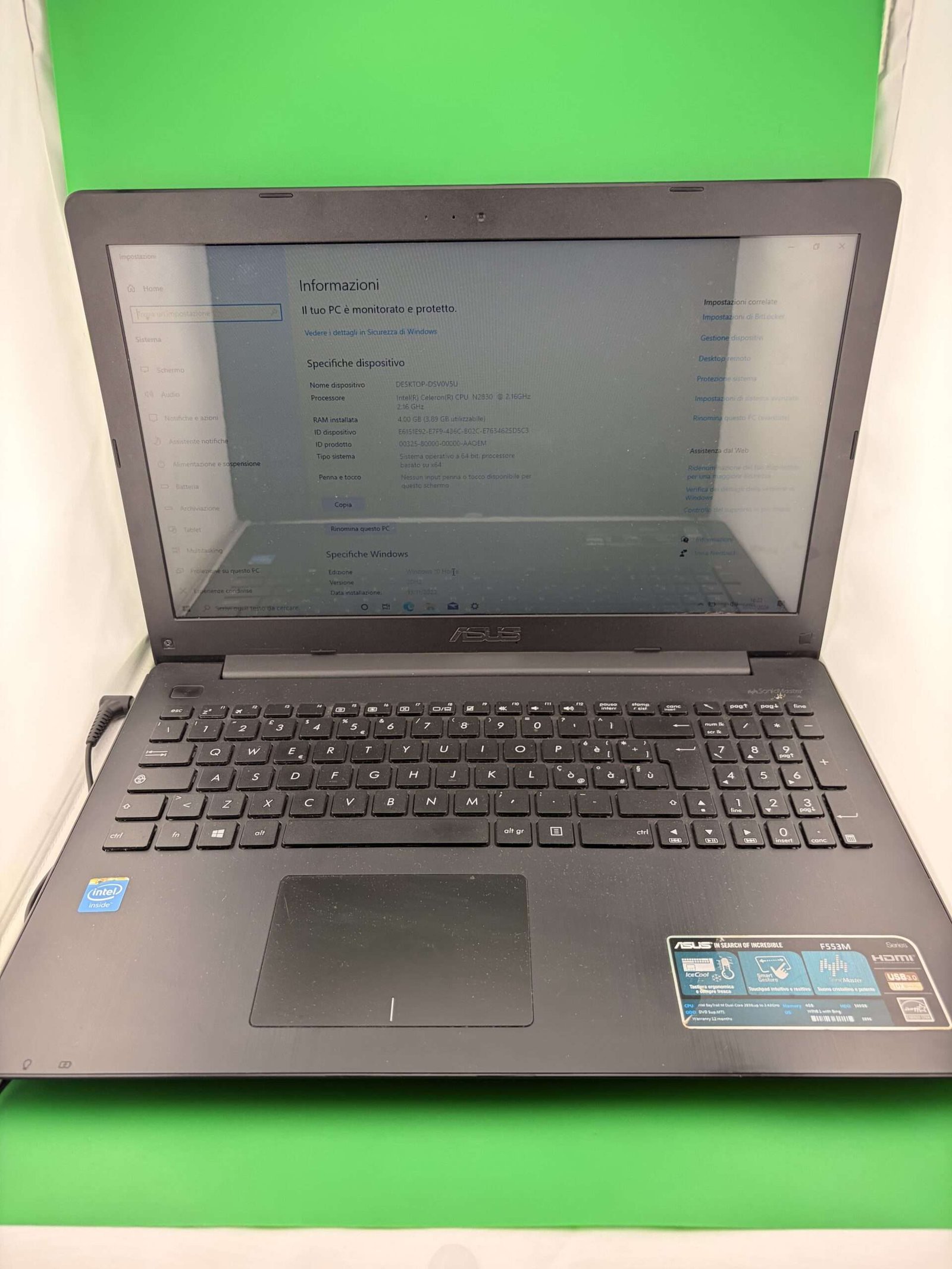 ASUS F553M Intel Celeron N2830 / 4GB / 128GB Usato - immagine 2
