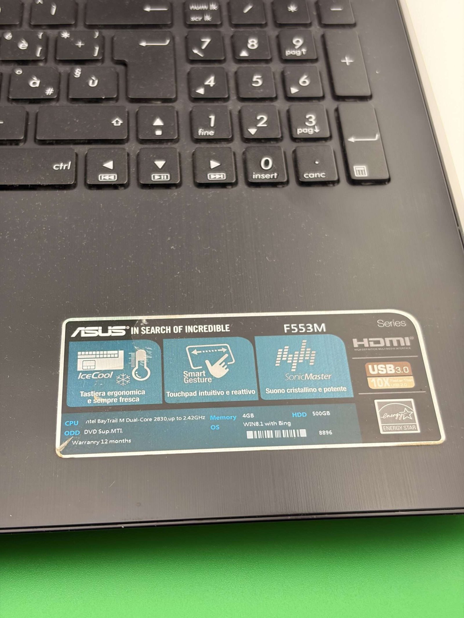 ASUS F553M Intel Celeron N2830 / 4GB / 128GB Usato - immagine 5